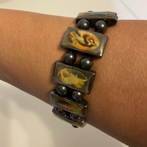 Unbranded Jewelry - Vintage Stainless Steel Bracelet Religious Theme Gray Pictures Women Men Jewelry